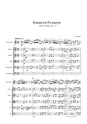 Sonata in F major HWV 370 Op. 1 Nr. 12 - 2nd Movement (Allegro) for solo violin and easy string orch