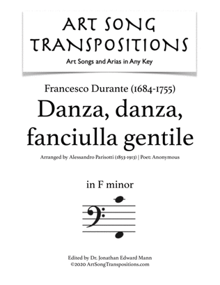 DURANTE: Danza, danza, fanciulla gentile (transposed to F minor, bass clef)