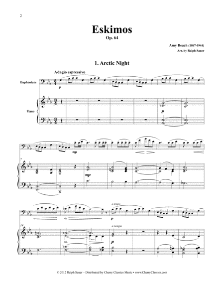 Eskimos, Op. 64 for Euphonium & Piano