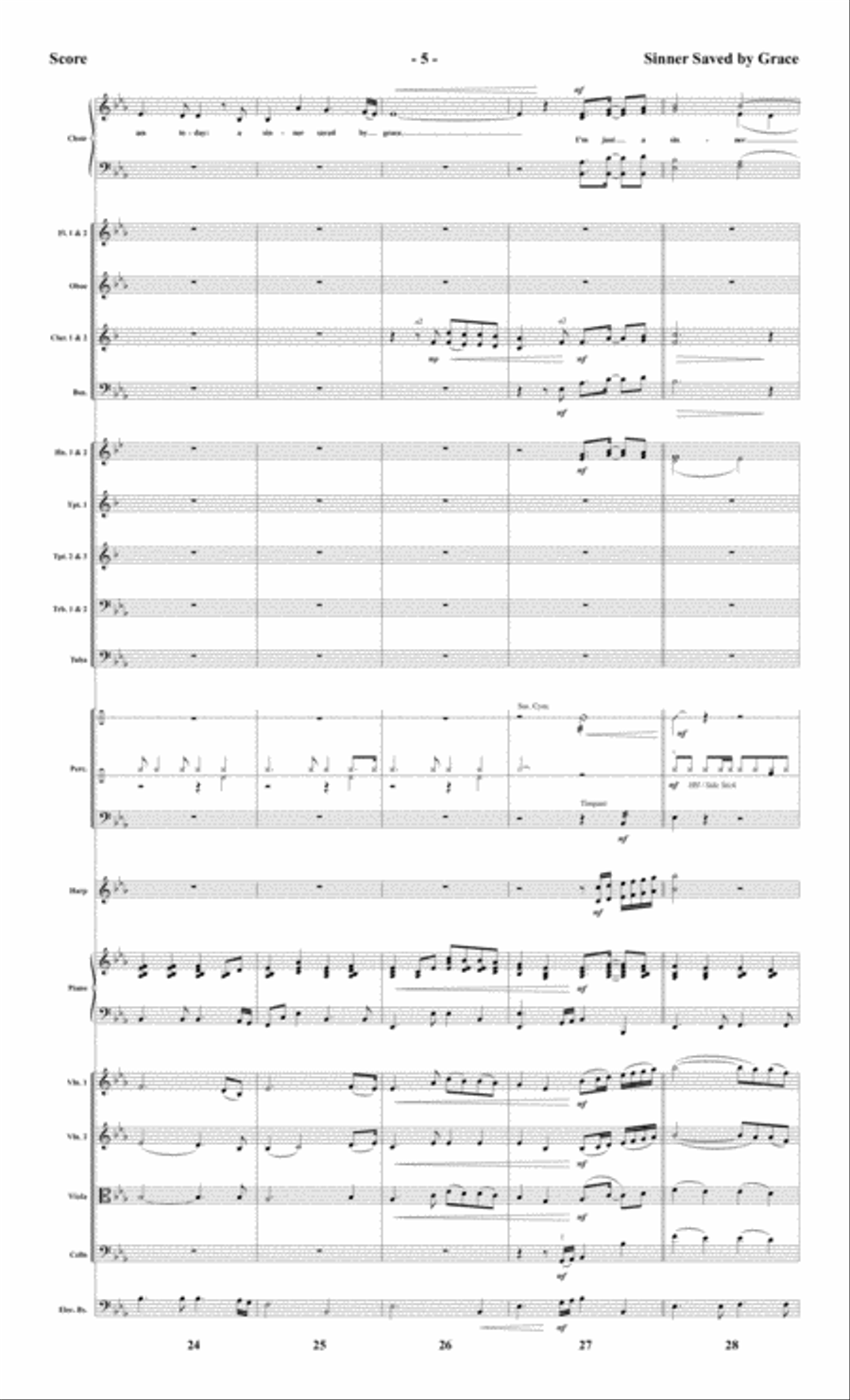 Sinner Saved by Grace - Orchestral Score and Parts Choir scores gallery preview page 7