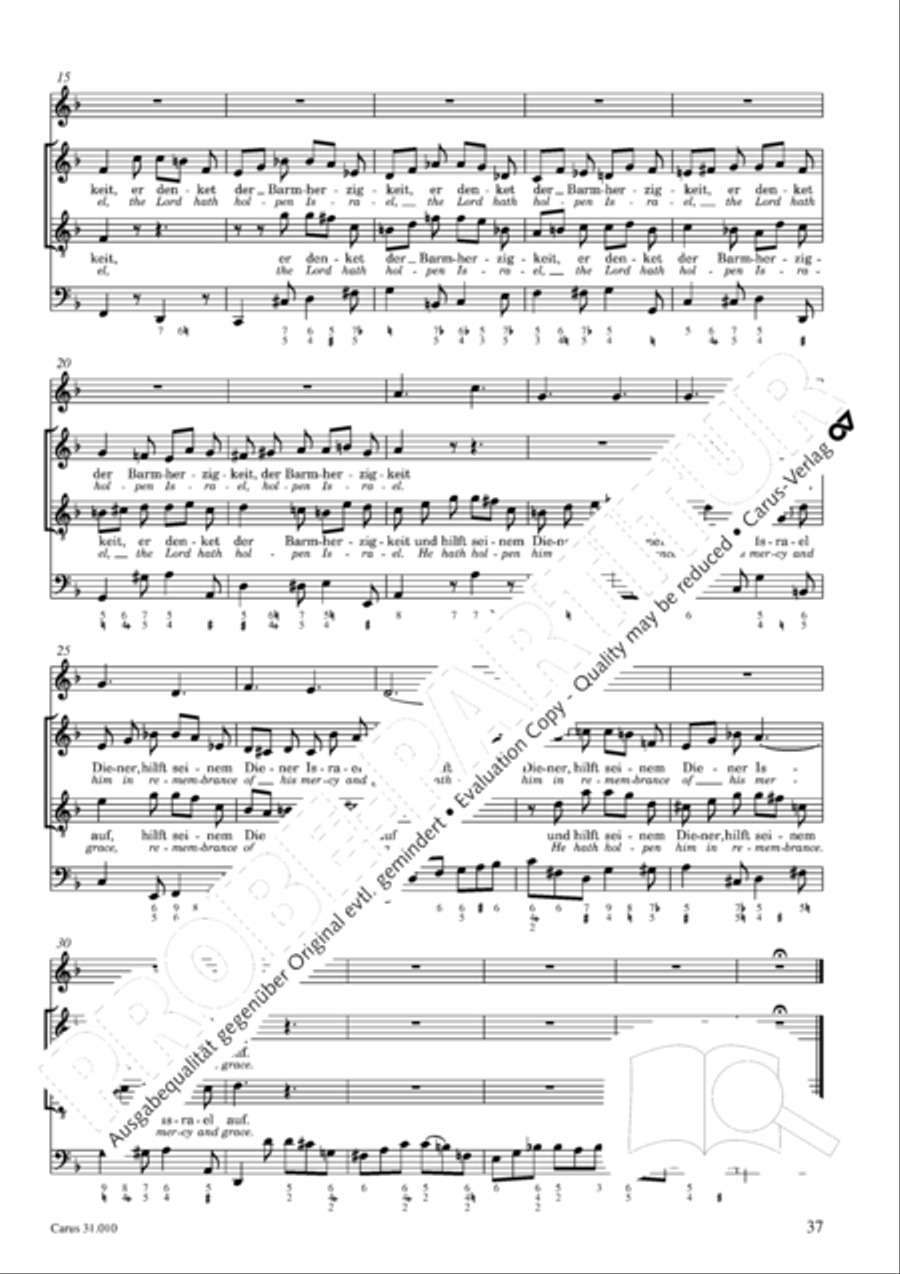Magnify the Lord, my soul (Meine Seel erhebt den Herren) 4-Part scores gallery preview page 33