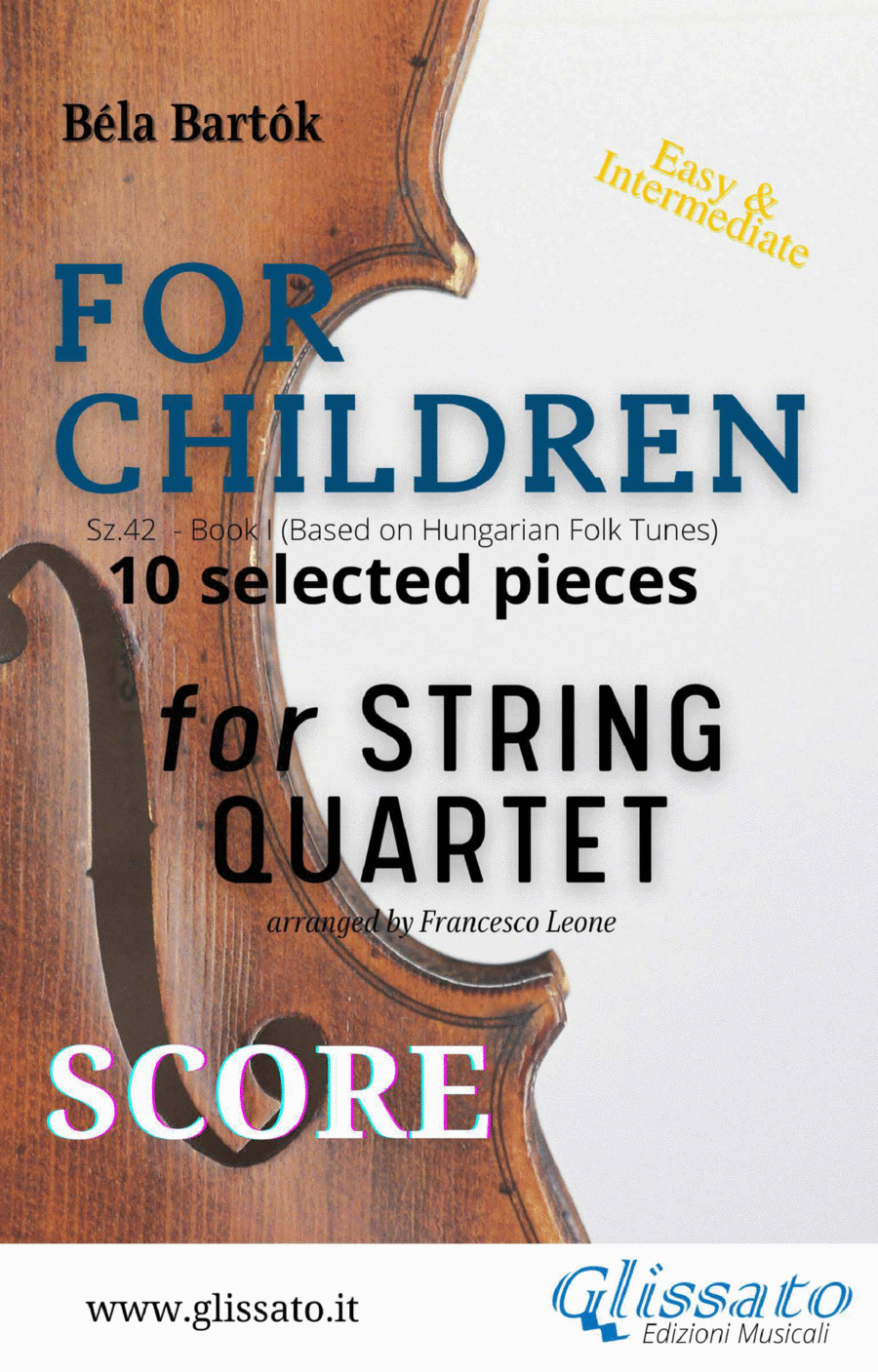For Children by Bartók for String Quartet (score) - Score Only String Quartet scores gallery preview page 1