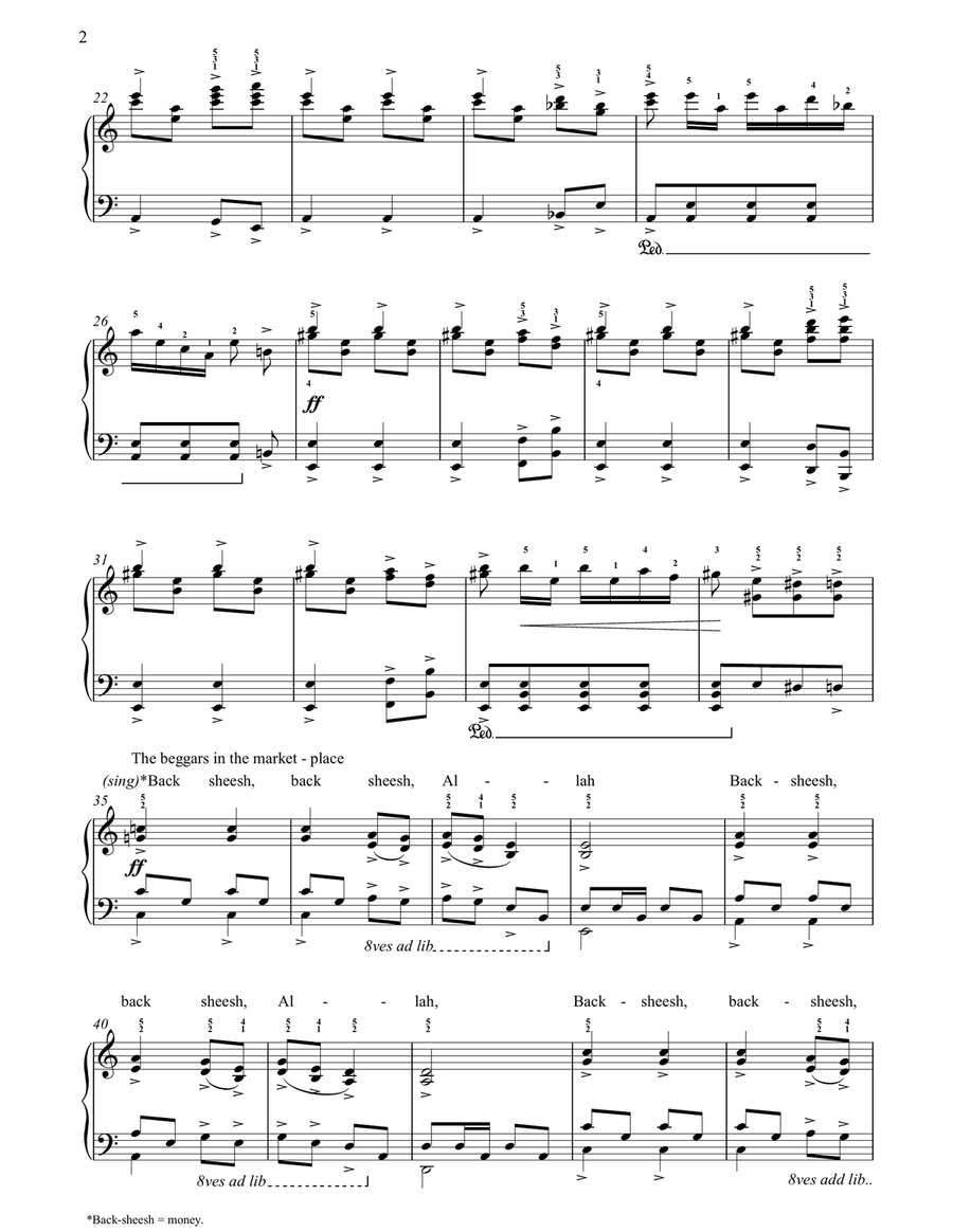 In A Persian Market Piano Solo scores gallery preview page 2