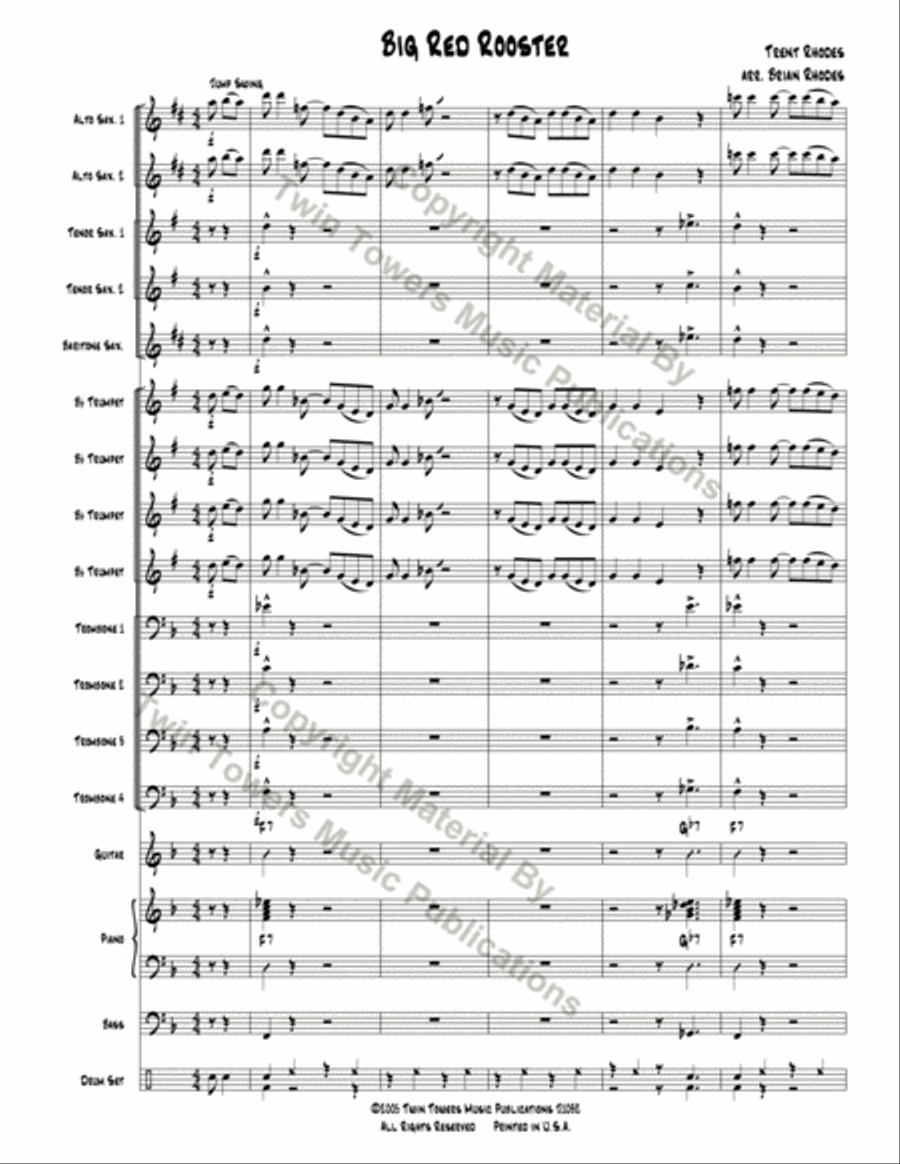 Big Red Rooster Jazz Ensemble scores gallery preview page 3