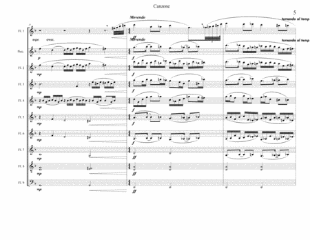 Canzone  for Solo flute with Flute ensemble / choir   by Barber image number null
