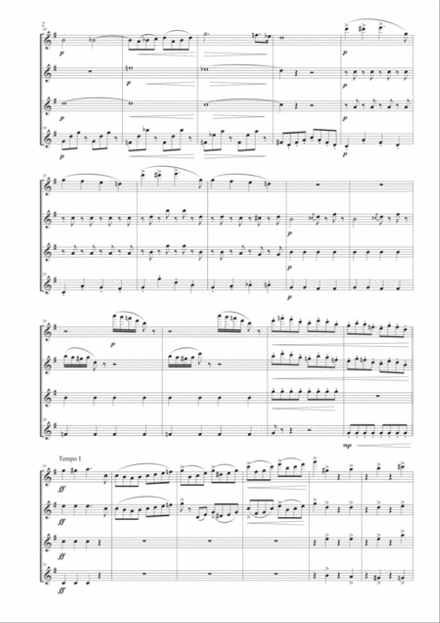 Overture from "The Bat" for Flute Quartet image number null