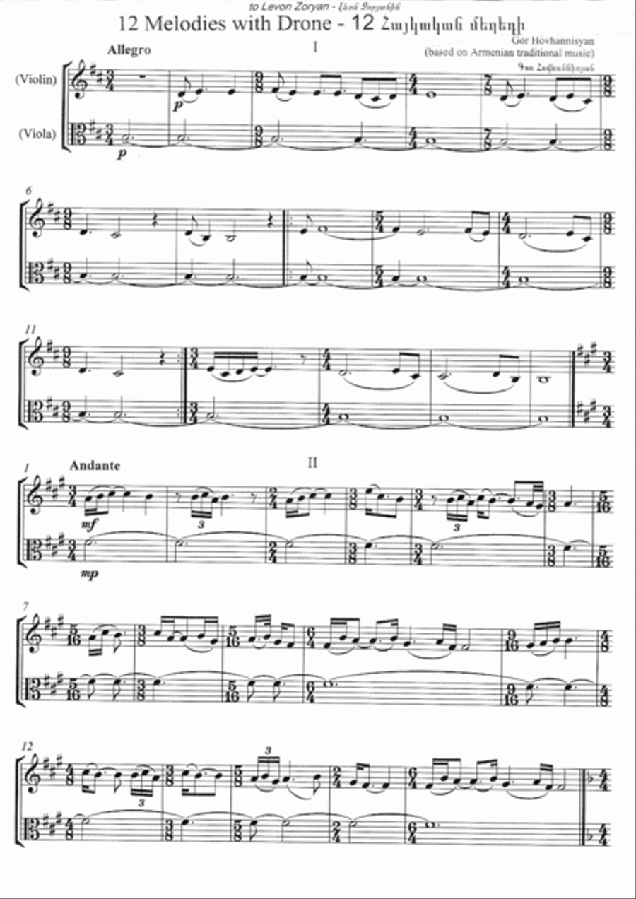 12 Melodies with Drone Set of Parts scores gallery preview page 1