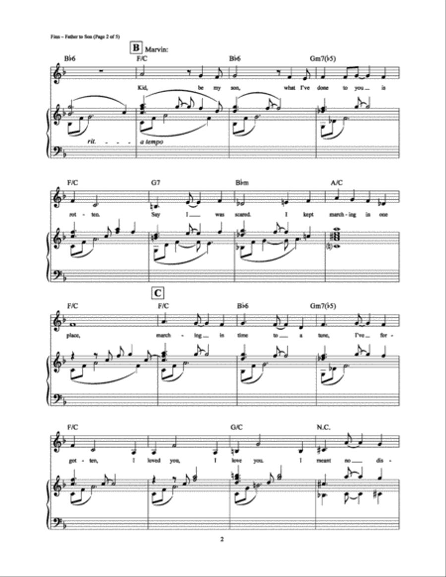 Father to Son Piano, Vocal, Guitar scores gallery preview page 2