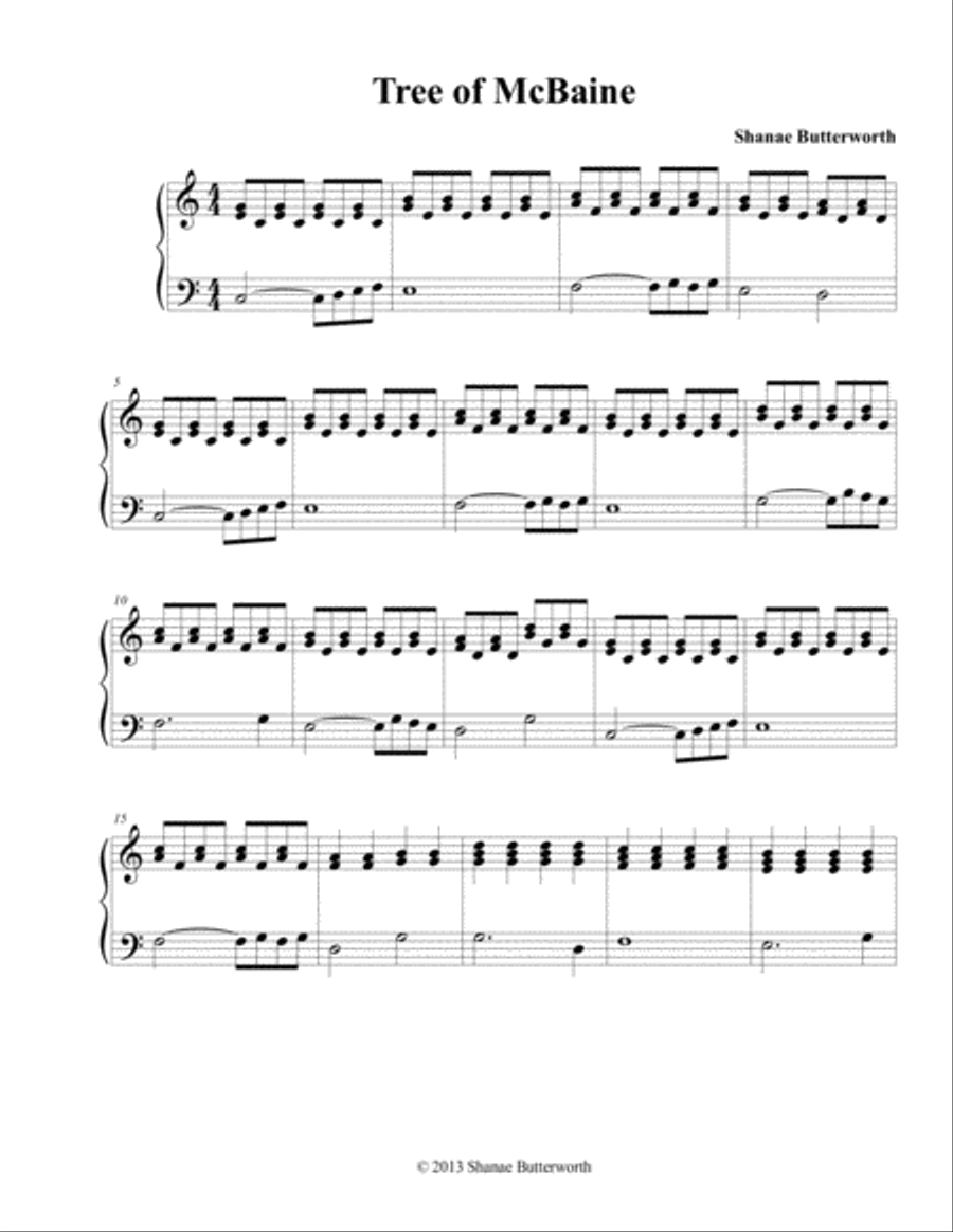 Tree of McBaine Piano Solo scores gallery preview page 1