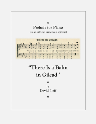Book cover for Prelude for Piano on "There Is a Balm in Gilead"
