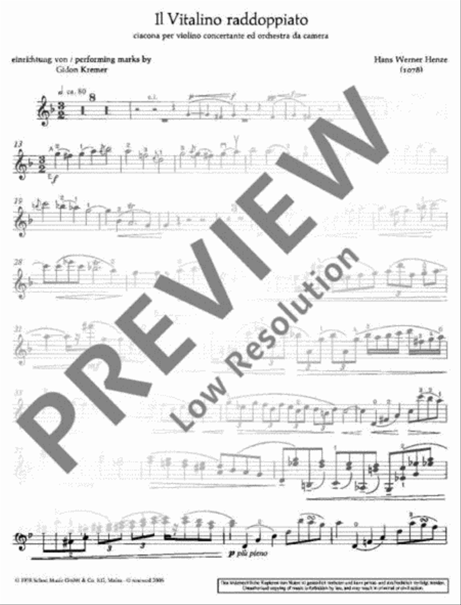 Il Vitalino raddoppiato Chamber Orchestra scores gallery preview page 3