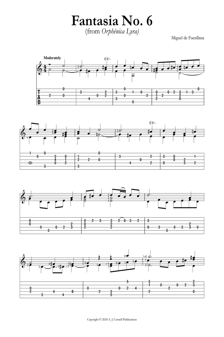 Fantasia No. 6 Fantasia No. 6 Classical Guitar scores gallery preview page 1