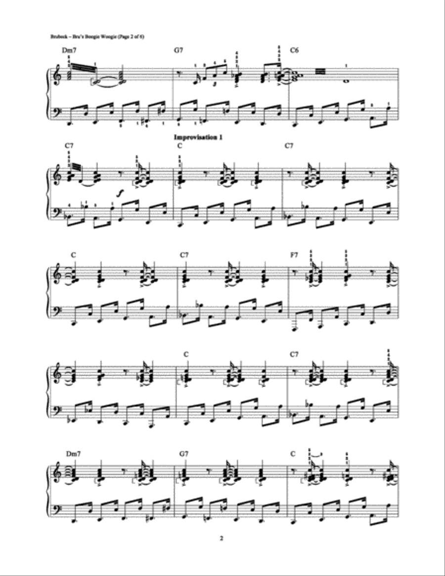 Bru's Boogie Woogie Piano Solo scores gallery preview page 2