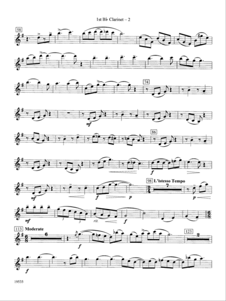 Fantasy on an African-American Spiritual: 1st B-flat Clarinet Concert Band scores gallery preview page 2
