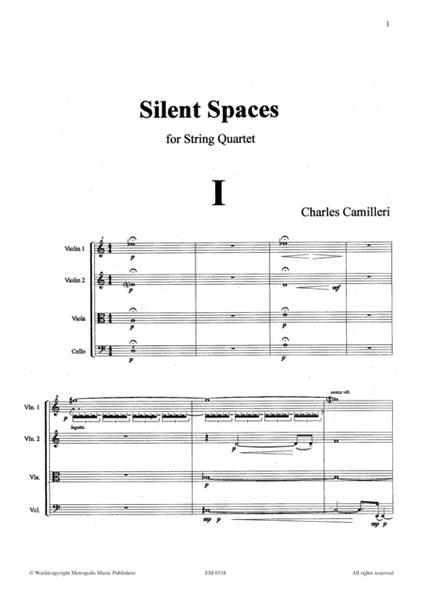 Silent Spaces for String Quartet