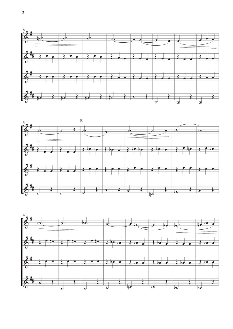 Valse Triste for Saxophone Quartet Saxophone Quartet scores gallery preview page 2