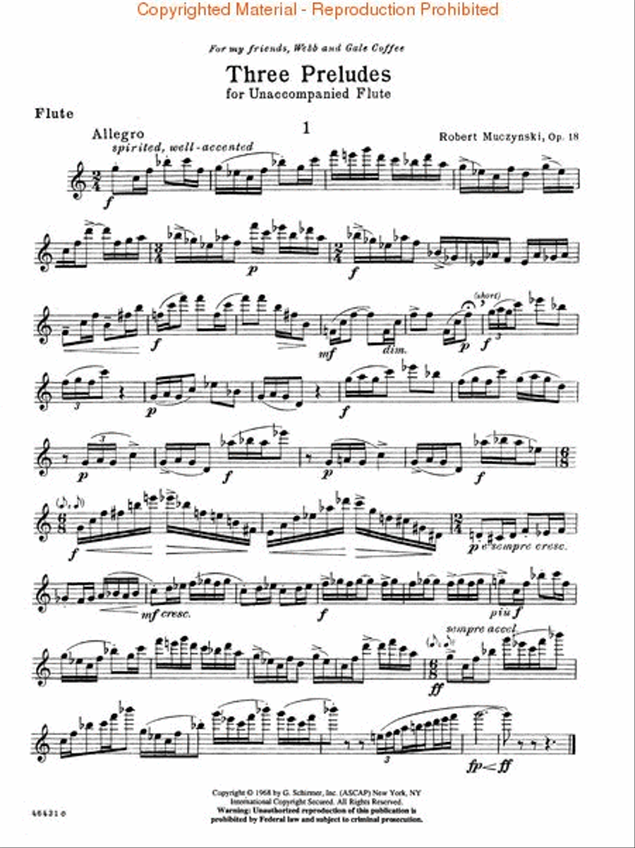 Three Preludes, Op. 18 Flute Solo scores gallery preview page 2