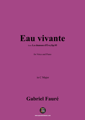 Book cover for G. Fauré-Eau vivante,in C Major,Op.95 No.6