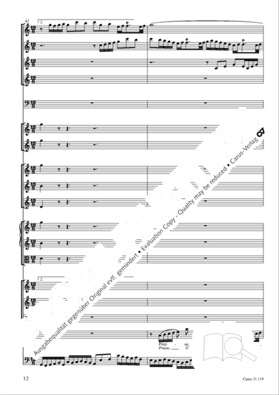 Praise the Lord, O Jerusalem (Preise, Jerusalem, den Herrn) 4-Part scores gallery preview page 13