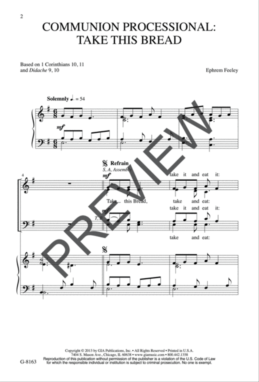 Take This Bread Take This Bread 4-Part scores gallery preview page 2