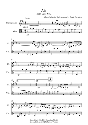 Air on a G String for Clarinet and Viola Duet