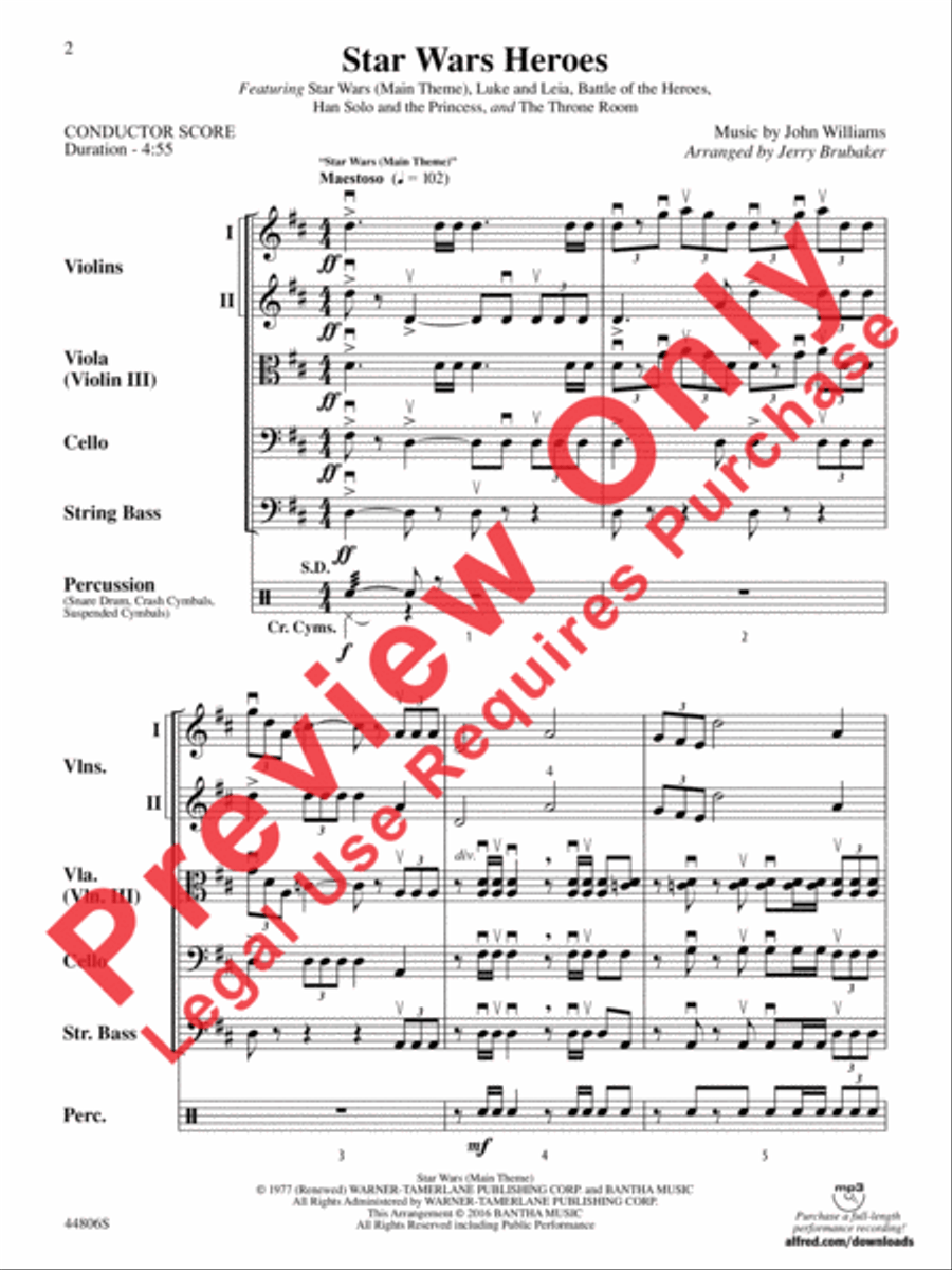 Star Wars Heroes Star Wars Heroes String Orchestra scores gallery preview page 3