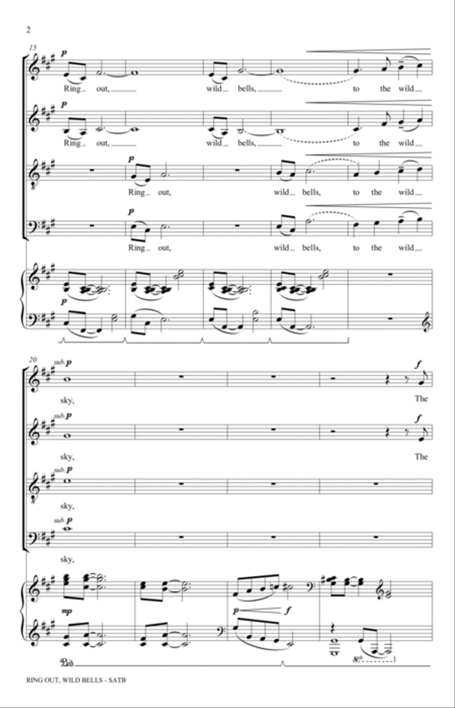 Ring Out, Wild Bells Ring Out, Wild Bells 4-Part scores gallery preview page 2