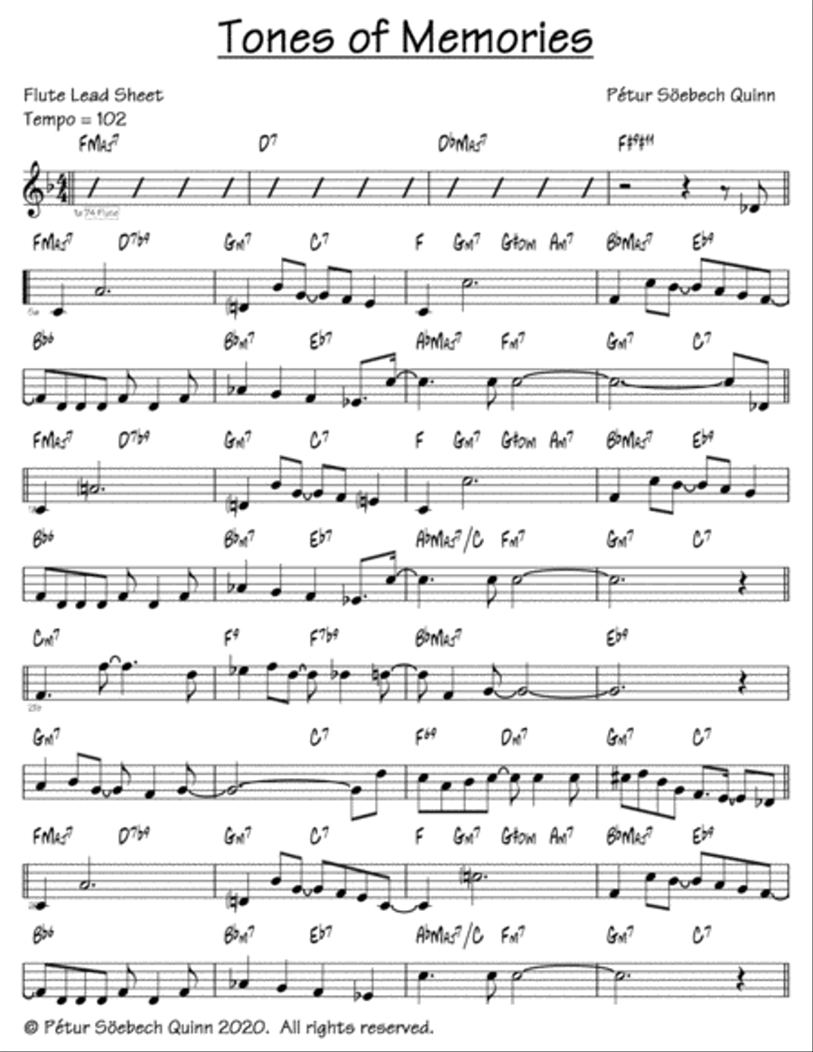 Tones of Memories Flute Solo scores gallery preview page 1