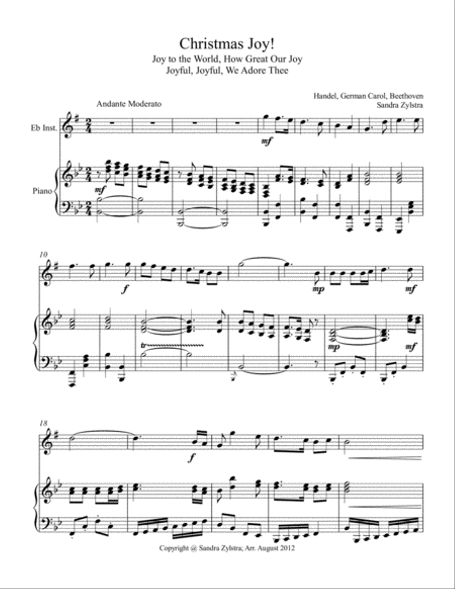 Christmas Joy! (treble Eb instrument solo) Alto Saxophone scores gallery preview page 2