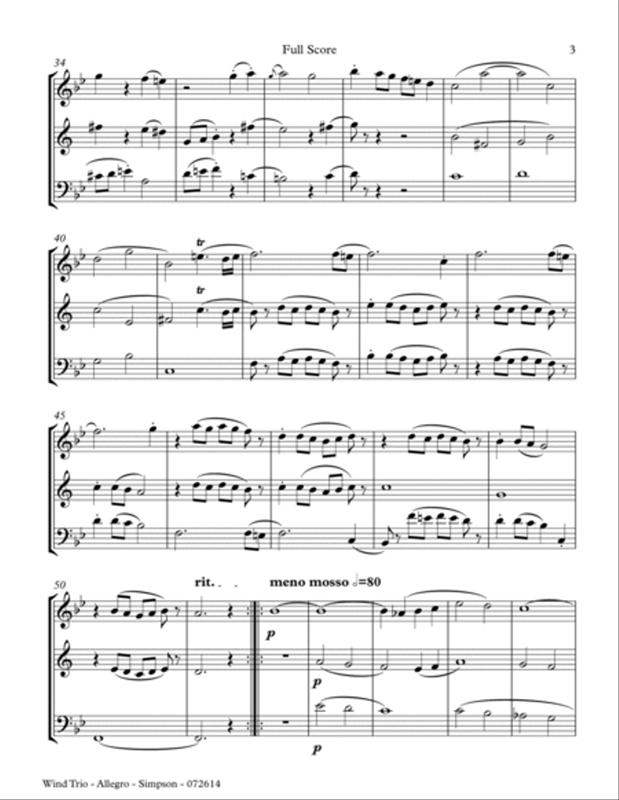 Conversations for Woodwind Trio - 1st Mvt. (Allegro) Woodwind Trio scores gallery preview page 3