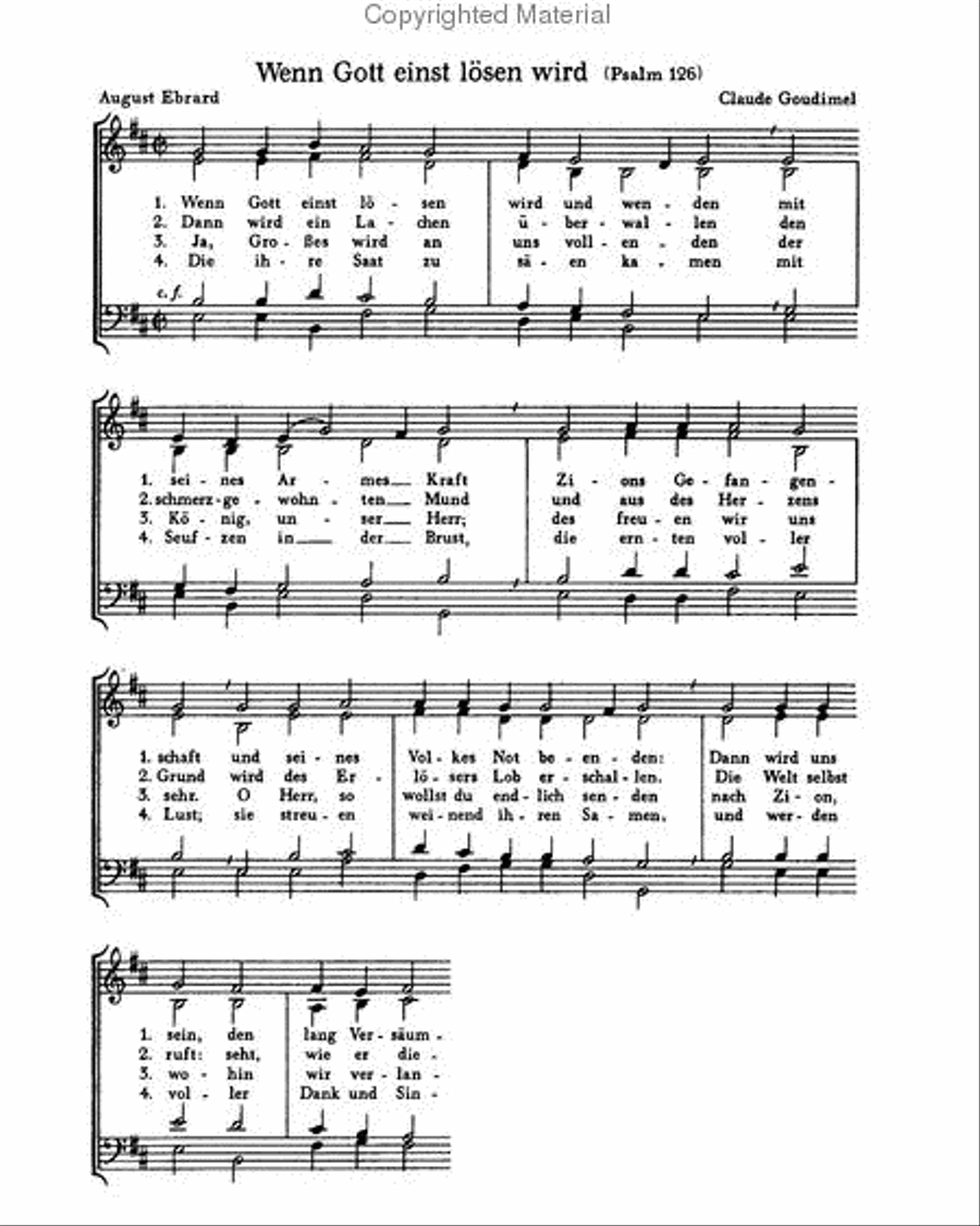 Goudimel: Aus meines Jammers Tiefe; Wenn Gott einst losen wird Score scores gallery preview page 3