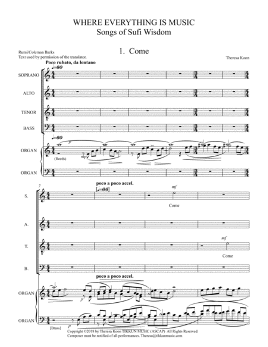 WHERE EVERYTHING IS MUSIC Rehearsal Score Small Ensemble scores gallery preview page 1