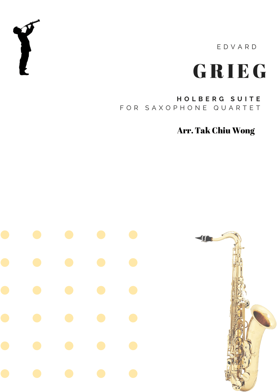Holberg Suite arranged for Saxophone Quartet Score and Parts Saxophone Quartet scores gallery preview page 1