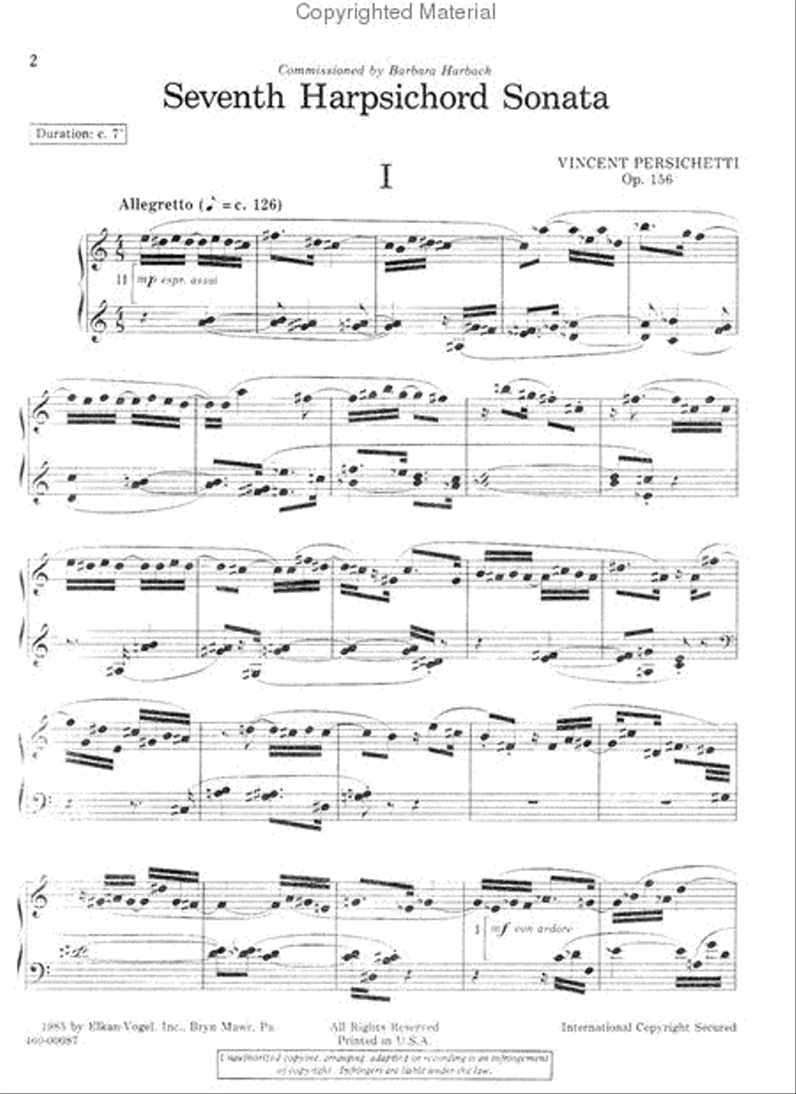 Seventh Harpsichord Sonata Chamber Music scores gallery preview page 2