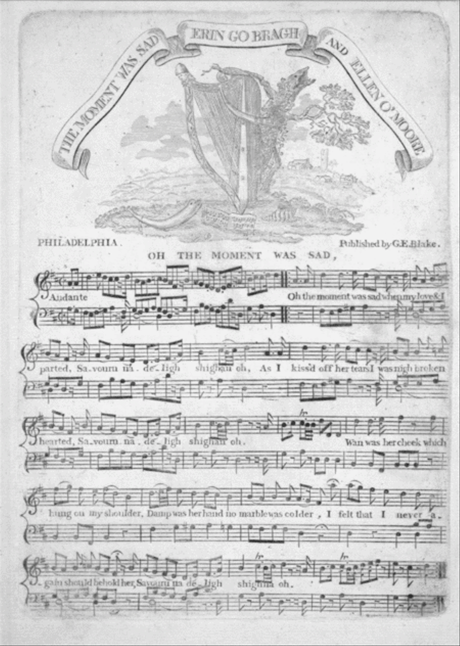 Oh, The Moment Was Sad. Erin Go Bragh and Ellen O'Moor Harp scores gallery preview page 1