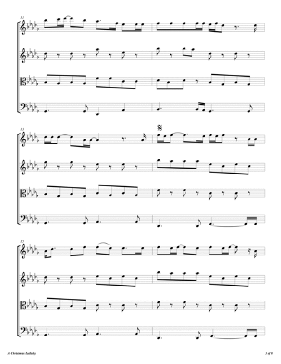 A Christmas Lullaby String Quartet scores gallery preview page 4