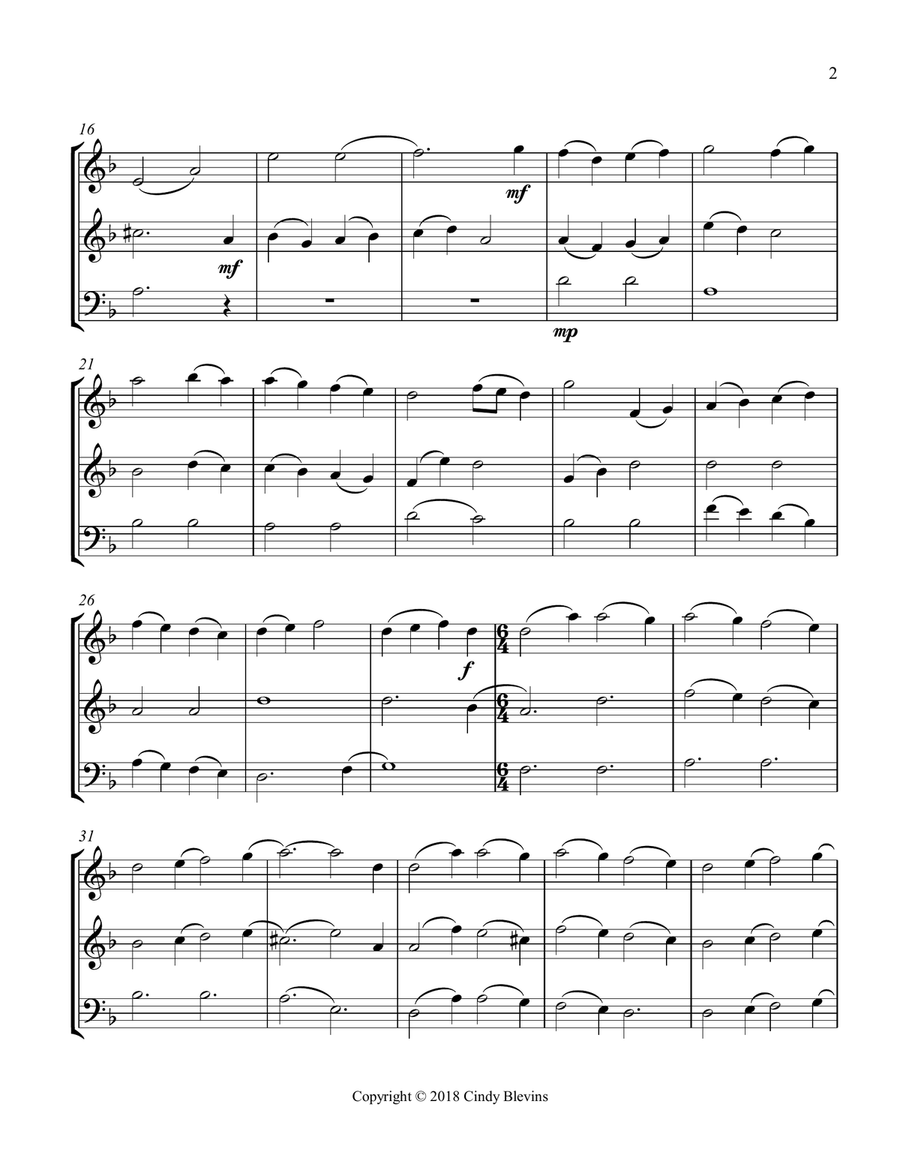 God Rest Ye Merry, Gentlemen, for Two Violins and Cello String Trio scores gallery preview page 3