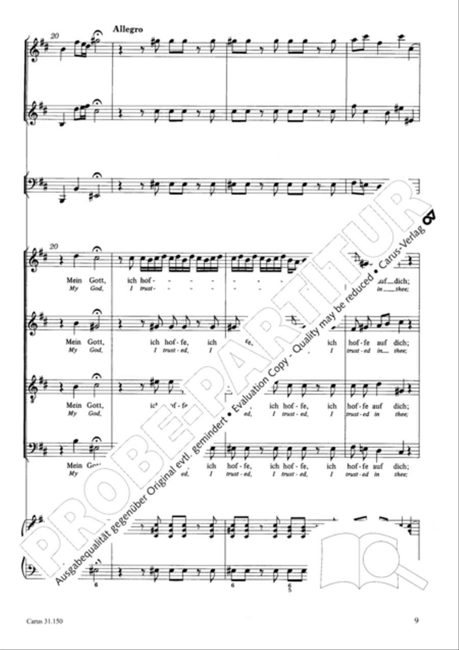 O my Lord, I long for thee (Nach dir, Herr, verlanget mich) 4-Part scores gallery preview page 12