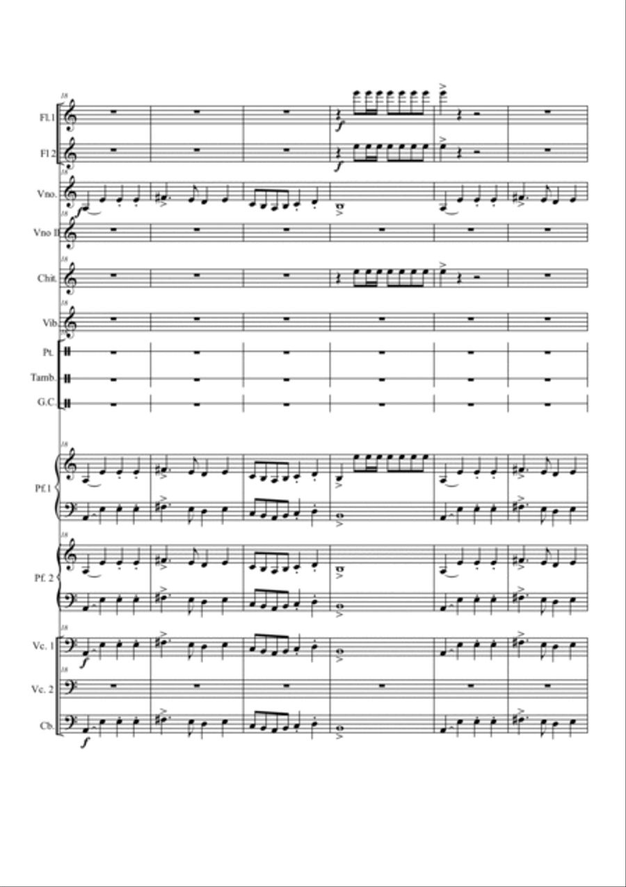 Carnival of the animals: 1- Introduction and Real Lions March Small Ensemble scores gallery preview page 4
