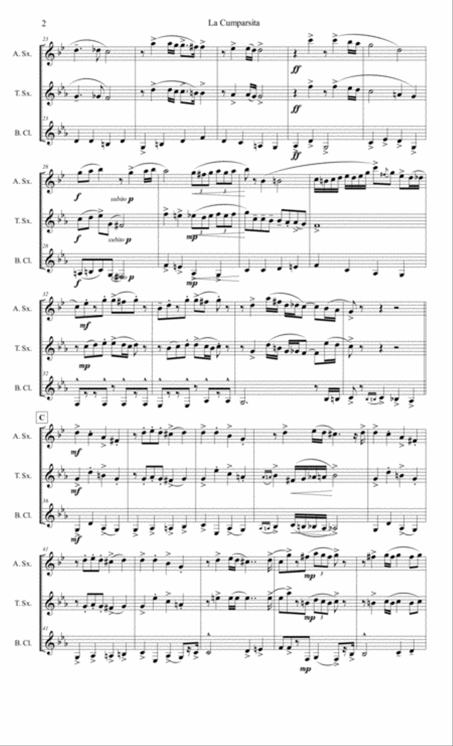 La Cumparsita Woodwind Trio scores gallery preview page 2