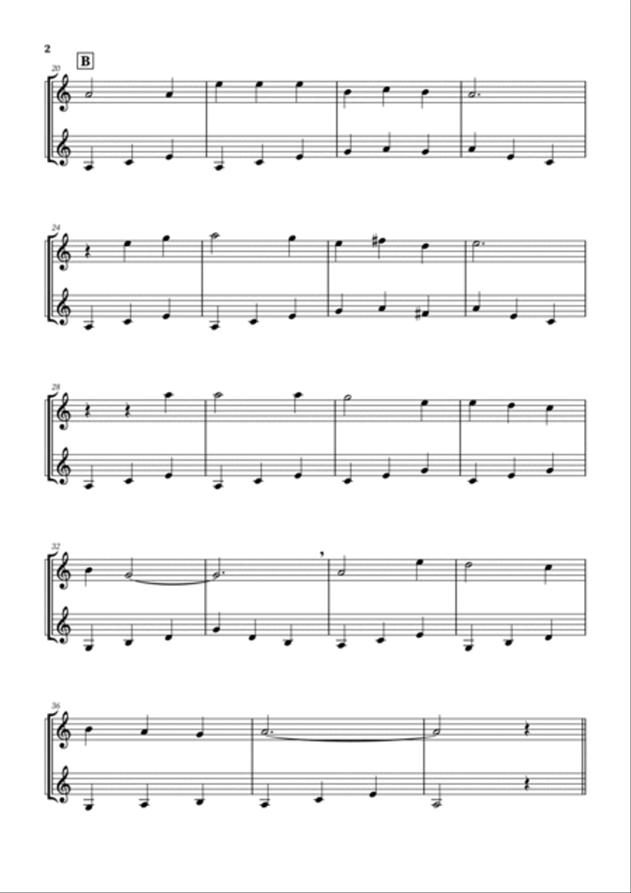 Scarborough Fair - 3 easy variations Trumpet Duet scores gallery preview page 2
