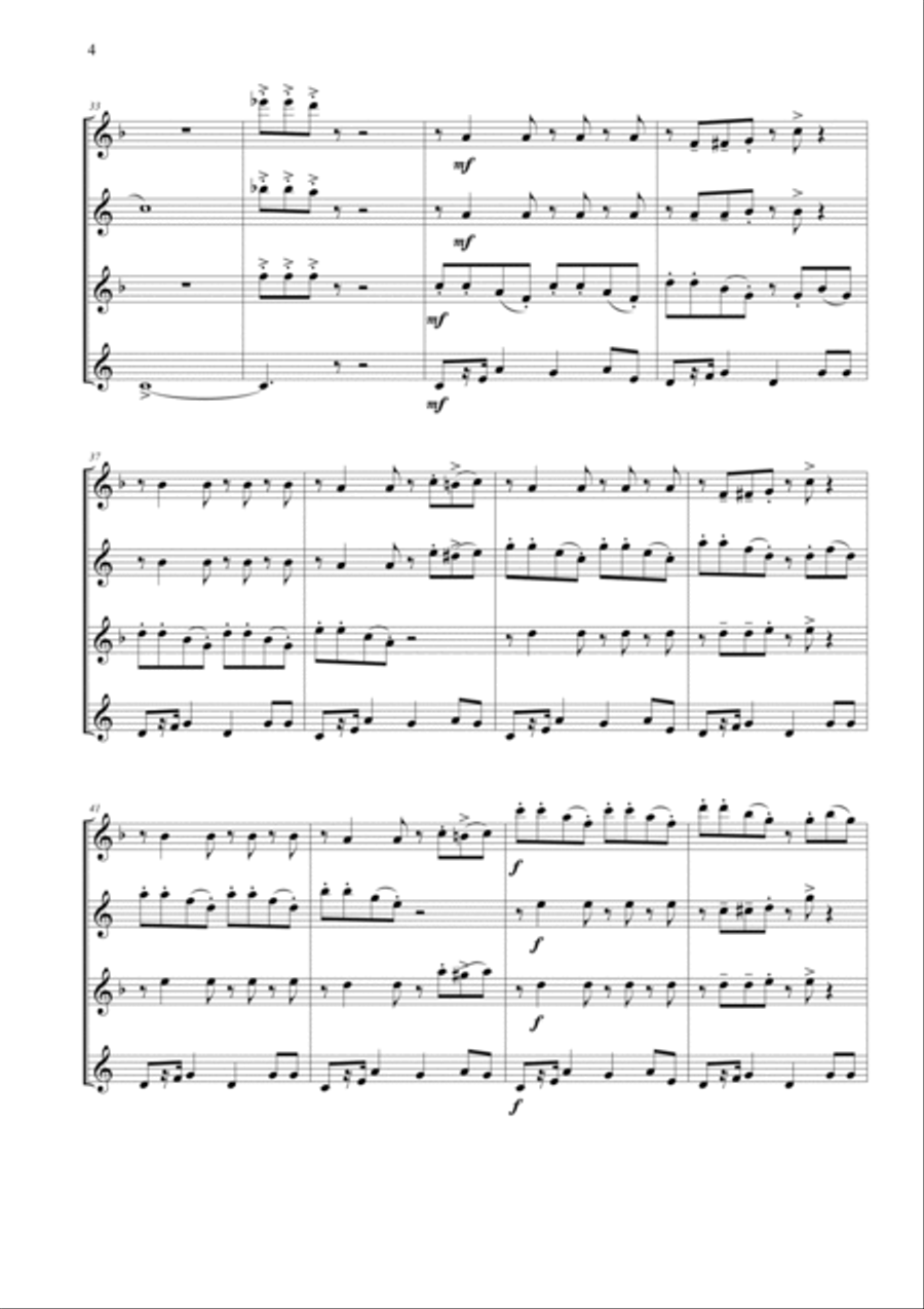 Cherry Pink And Apple Blossom White Saxophone Quartet scores gallery preview page 5