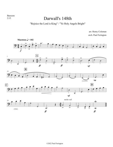 "Rejoice the Lord is King" [Darwall] for Orchestra (in C) image number null