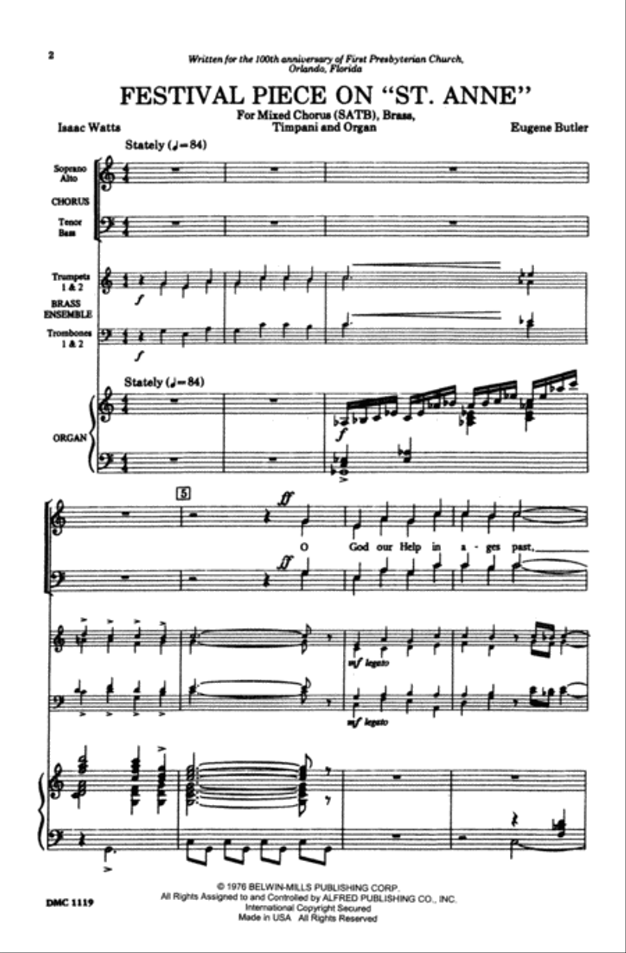 Festival Piece on St. Anne 4-Part scores gallery preview page 17