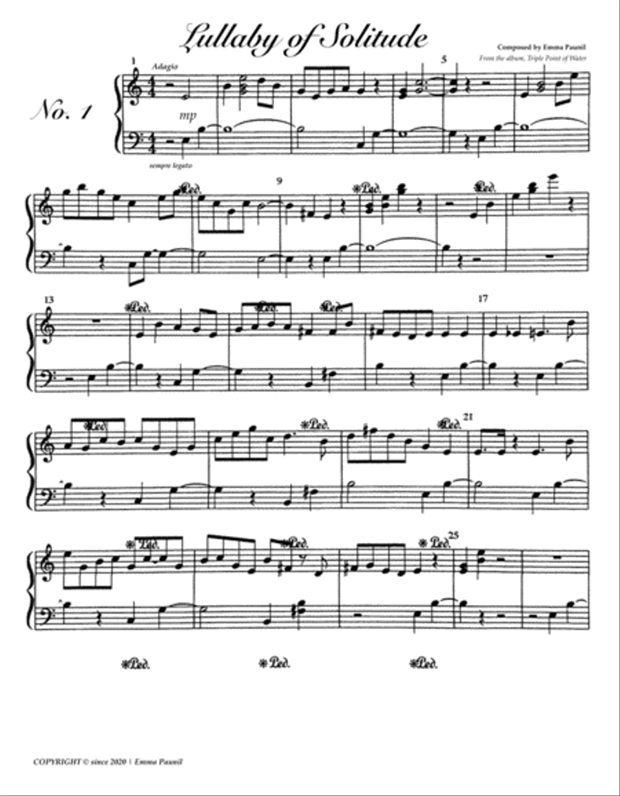 Lullaby of Solitude (Piano Solo) Piano Method scores gallery preview page 1