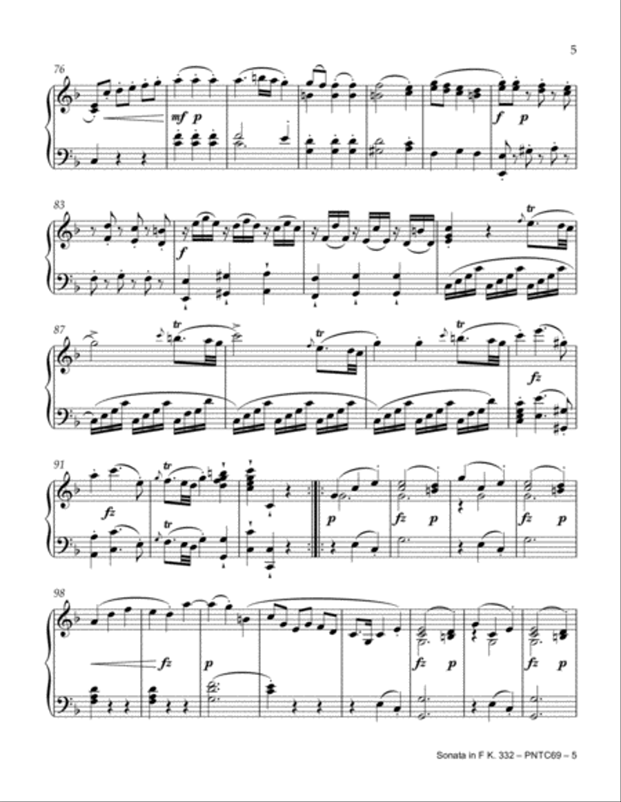 Sonata in F Major (K. 332) Piano Method scores gallery preview page 5