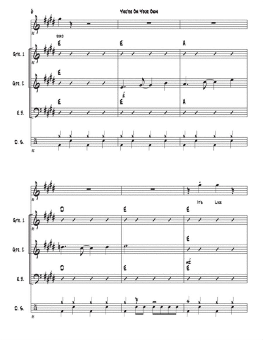 You're on Your Own (score) Large Ensemble scores gallery preview page 6