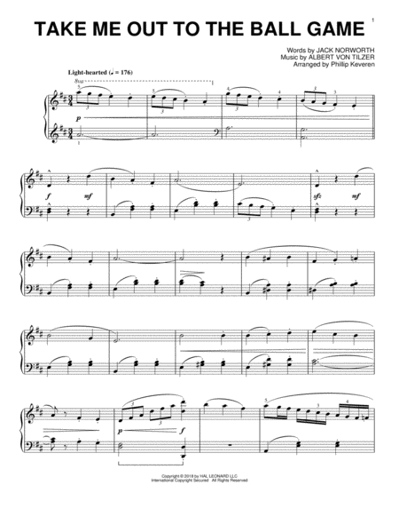 Take Me Out To The Ball Game [Jazz version] (arr. Phillip Keveren)