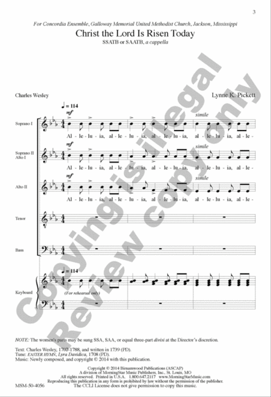 Christ the Lord Is Risen Today Divisi scores gallery preview page 2
