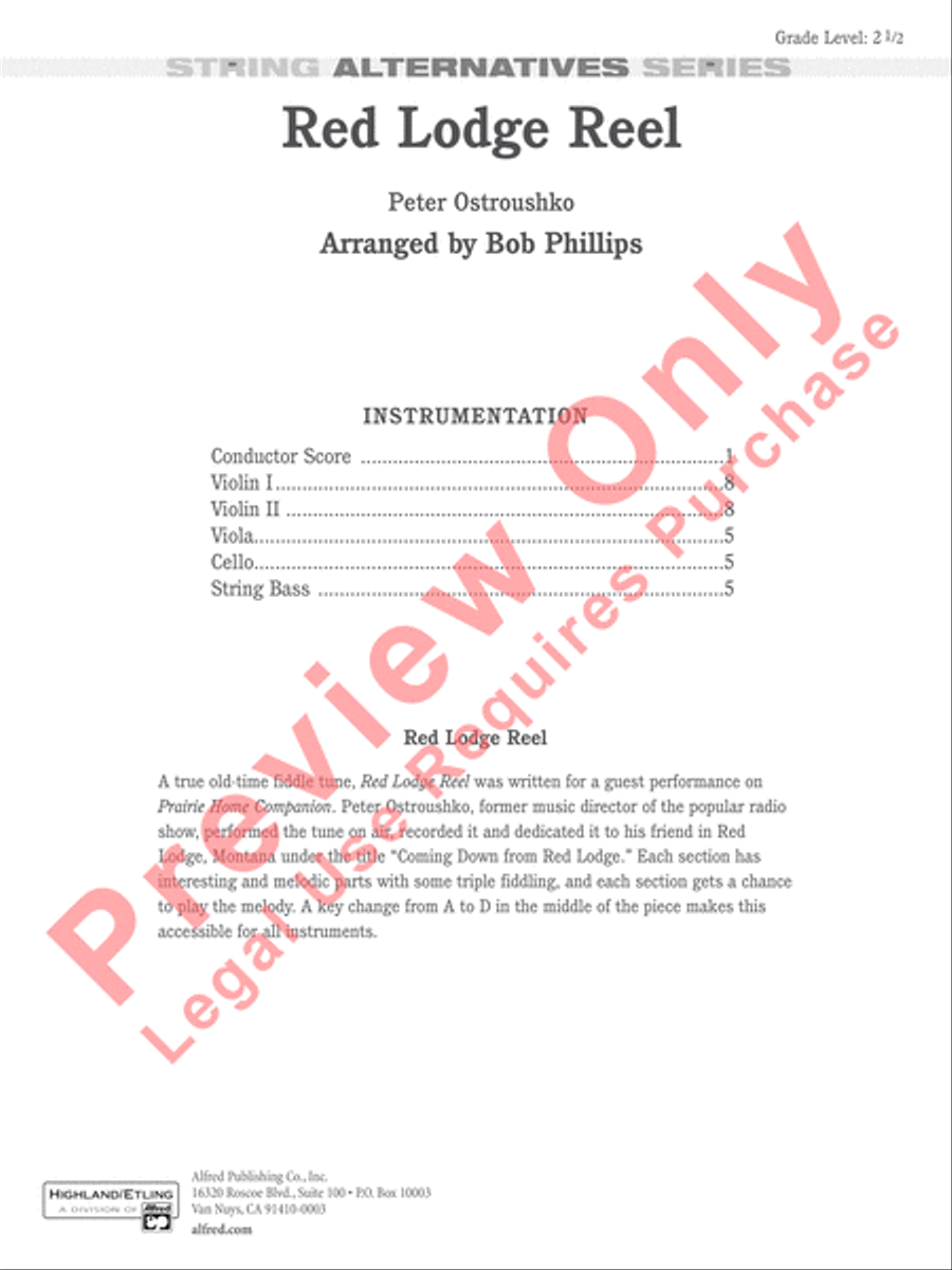 Red Lodge Reel Red Lodge Reel String Orchestra scores gallery preview page 2